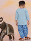 KID1 Badmaash Bandar Kurta Dhoti Blue