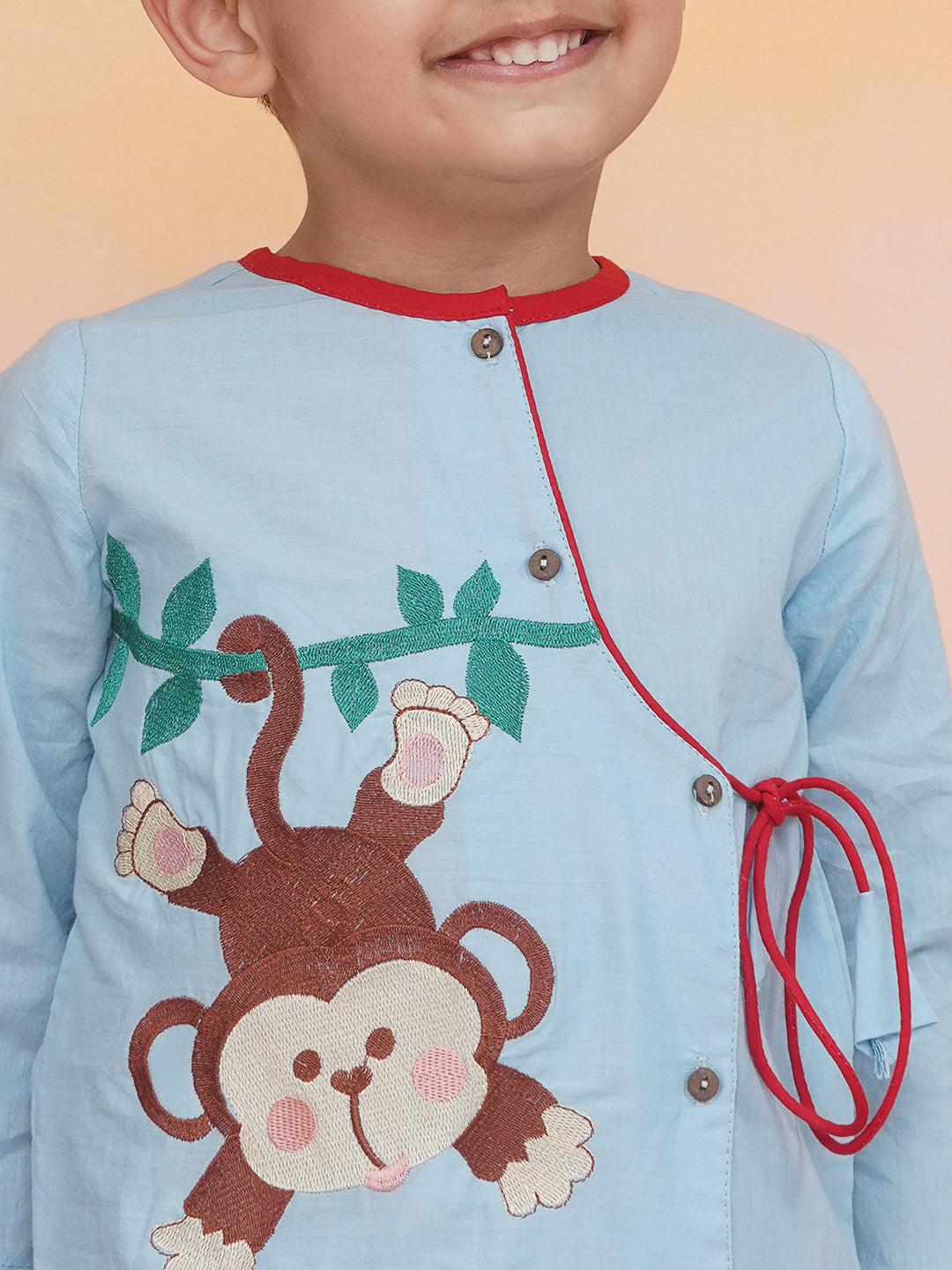 KID1 Badmaash Bandar Kurta Dhoti Blue