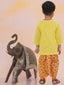 KID1 Badmaash Bandar Kurta Dhoti Yellow