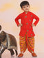 KID1 Morpankh Embroidered Dhoti Set Red