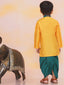 KID1 Attached Silk Jacket Kurta With Dhoti Green