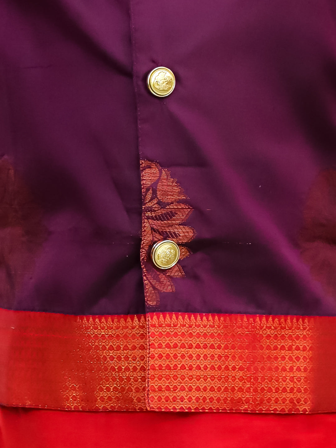 KID1 Attached Silk Jacket Kurta With Dhoti Purple