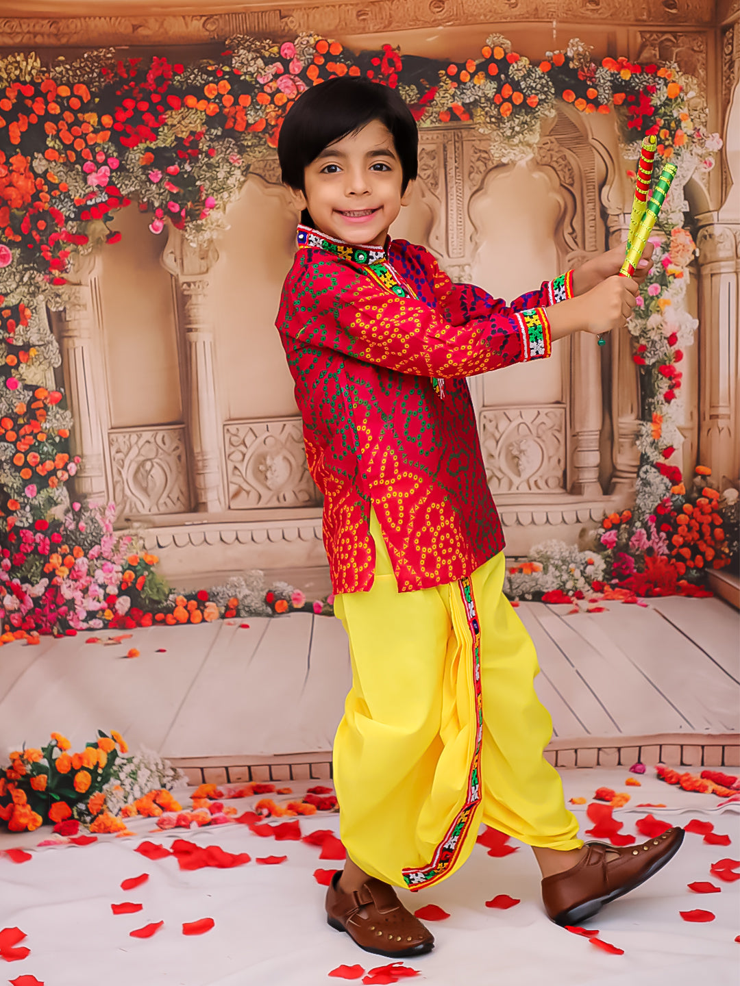 KID1 Colourama Navratri Kurta Dhoti Set Multi