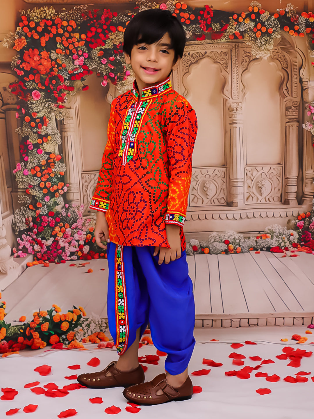 KID1 Colourama Navratri Kurta Dhoti Set Orange