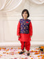 KID1 Jacquard Kurti Dhoti With Dupatta For Girls With Royal Kurta Dhoti With Jacket For Boys - Navy
