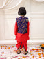 KID1 Royal Kurta Dhoti With Jacket Navy Blue
