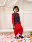 KID1 Royal Kurta Dhoti With Jacket Navy Blue