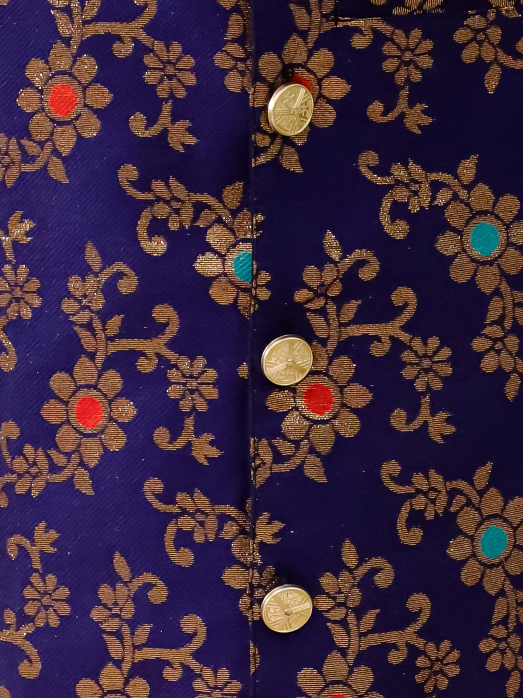 KID1 Royal Kurta Dhoti With Jacket Navy Blue