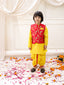 KID1 Royal Kurta Dhoti With Jacket Red