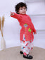 Kid One Kite Embroidered Kurta with Printed Dhoti Set Red