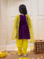 Kid One Veena Velvet Peplum Set Purple