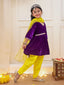 Kid One Veena Velvet Peplum Set Purple