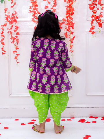 KID1 Krisha Peplum Dhoti Set Purple