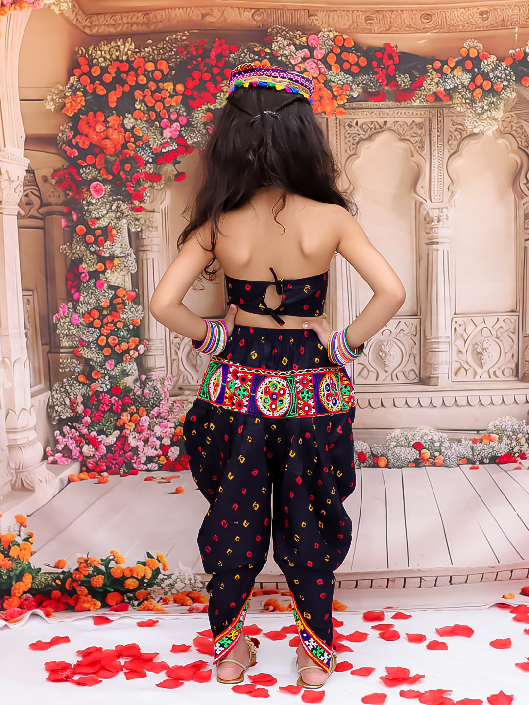 KID1 Dandia Nights Dhoti Set With Cap Black