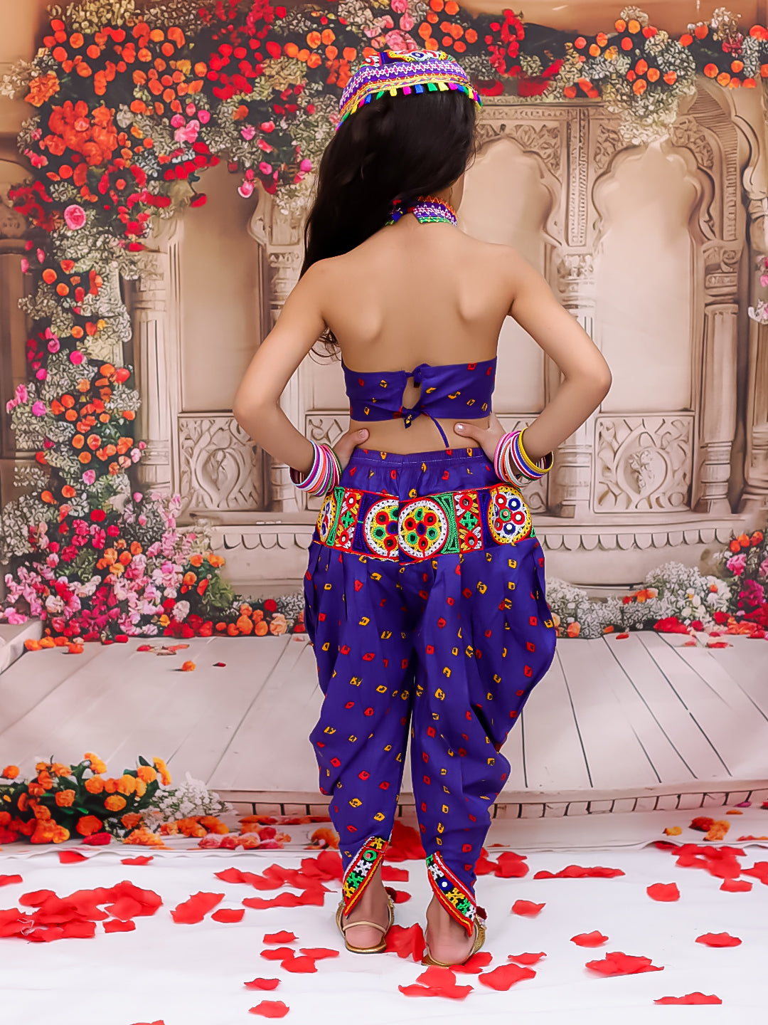 KID1 Dandia Nights Dhoti Set With Cap Blue