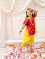 KID1 Jacquard Kurti Dhoti With Dupatta Red