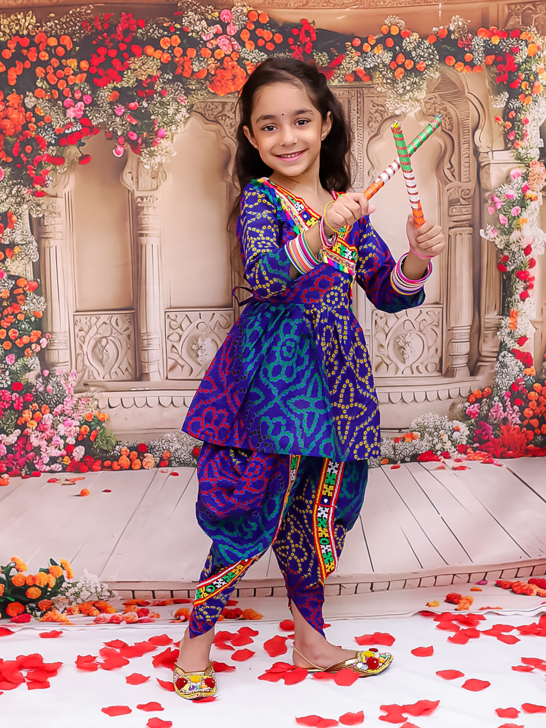 KID1 Dandia Mania Dhoti Set Blue