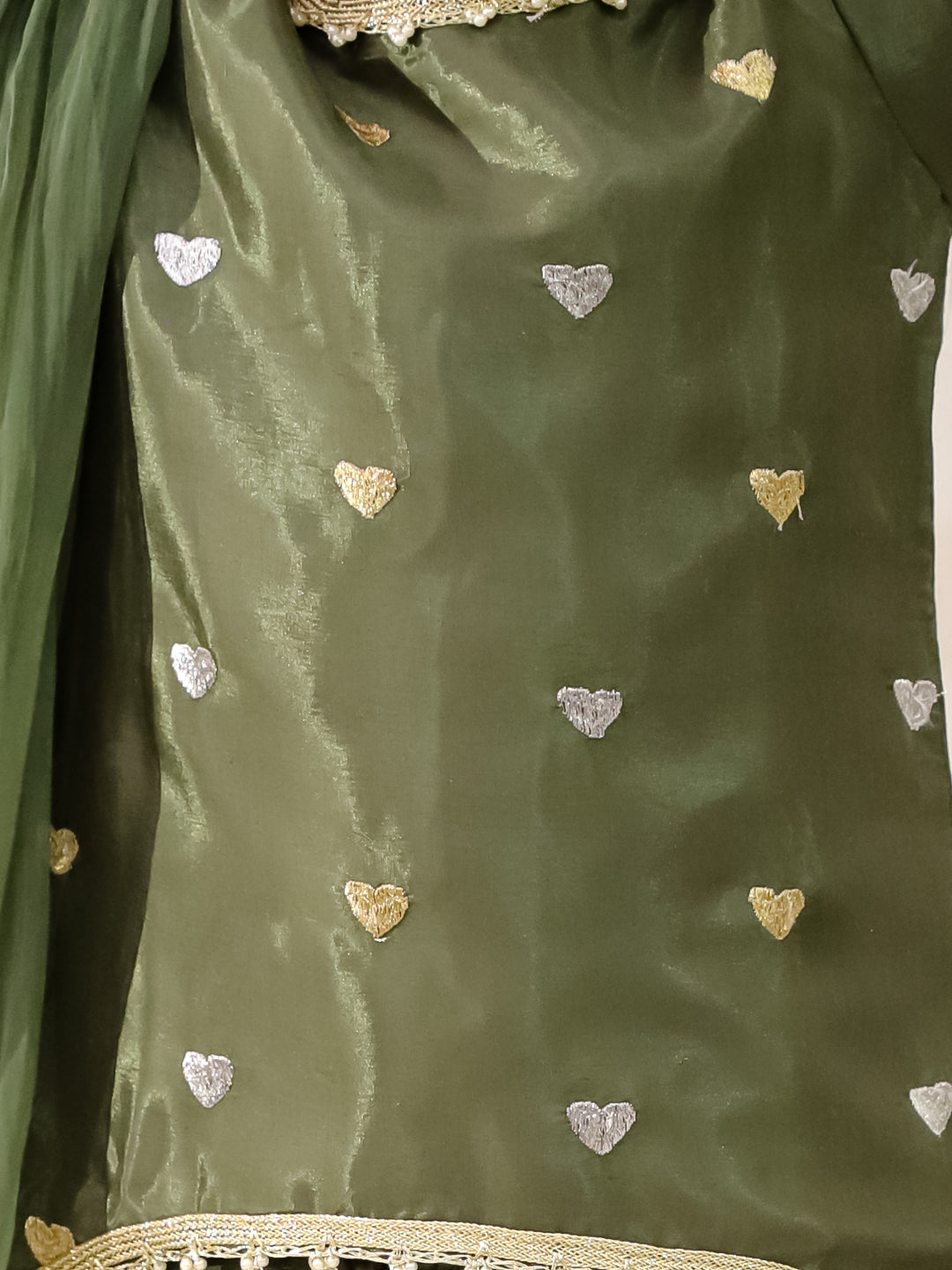 KID1 Dilkudi High Low Kurti Dhoti Set Green