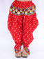 Kid One Navratri Printed Cotton Top Dhoti With Cap Set For Girls Red