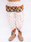 Kid One Navratri Printed Cotton Top Dhoti With Cap Set For Girls White