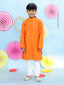 KID1 Chevron Weave Handloom Kurta Pyjama Orange
