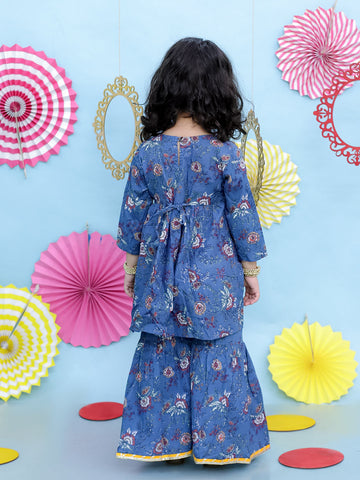 KID1 Zui Kurti Sharara Set Blue