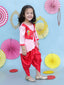 KID1 Utsavv Embroidered High Low Peplum Top With Dhoti Red