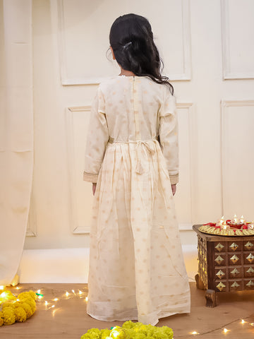Kid One Lakshmi Anarkali Gown Set Offwhite