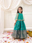 KID1 Sequins Cape Gown Pattu Green