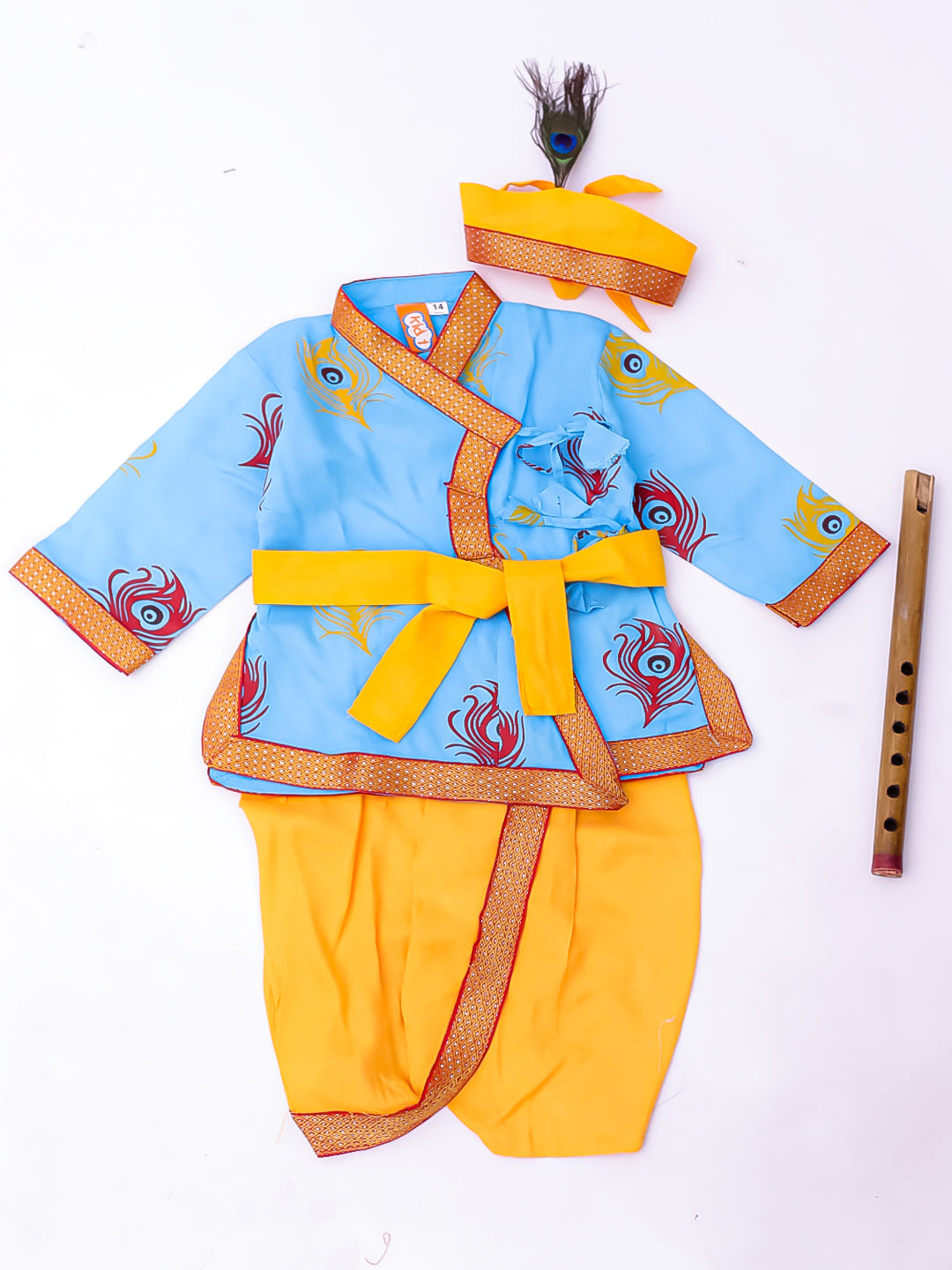 KID1 Mor Pankhh Kanha Angrakha Dhoti Set Blue
