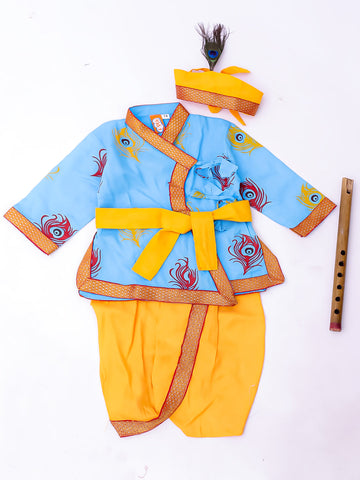 KID1 Mor Pankhh Kanha Angrakha Dhoti Set Blue