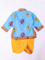KID1 Mor Pankhh Kanha Angrakha Dhoti Set Blue