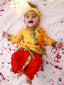KID1 Mor Pankhh Kanha Angrakha Dhoti Set Yellow