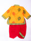 KID1 Mor Pankhh Kanha Angrakha Dhoti Set Yellow