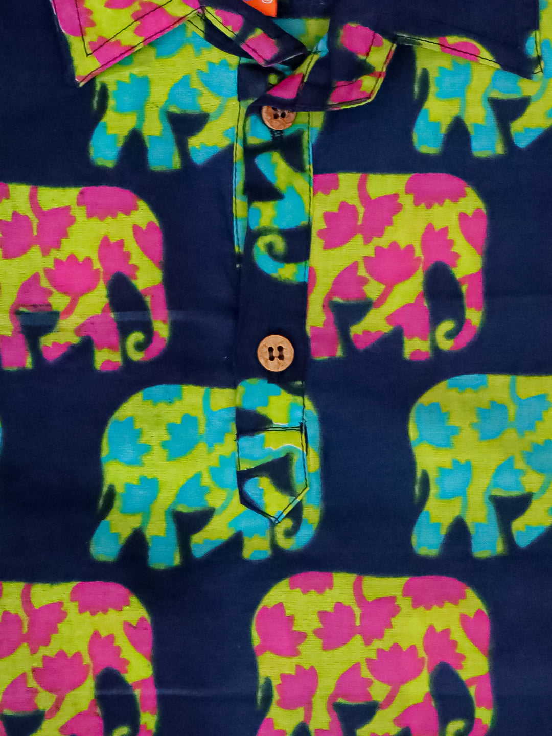Kid One Elephant Print Kurta With Lungi Blue