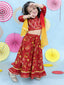 KID1 Gota Work Choli with Frill Lehenga Maroon