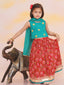 KID1 Leela Choli with Printed Lehenga & Crushed Dupatta Green