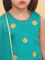 KID1 Leela Choli with Printed Lehenga & Crushed Dupatta For Girls With Morpankh Embroidered Dhoti Set For Boys - Green