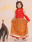 KID1 Leela Choli with Printed Lehenga & Crushed Dupatta Red