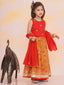 KID1 Leela Choli with Printed Lehenga & Crushed Dupatta Red