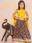 KID1 Leela Choli with Printed Lehenga & Crushed Dupatta Yellow