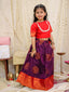 KID1 Jacquard Pattu Pavdai Red