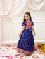 KID1 Twinkle Pattu Lehenga Choli Set Navy Blue