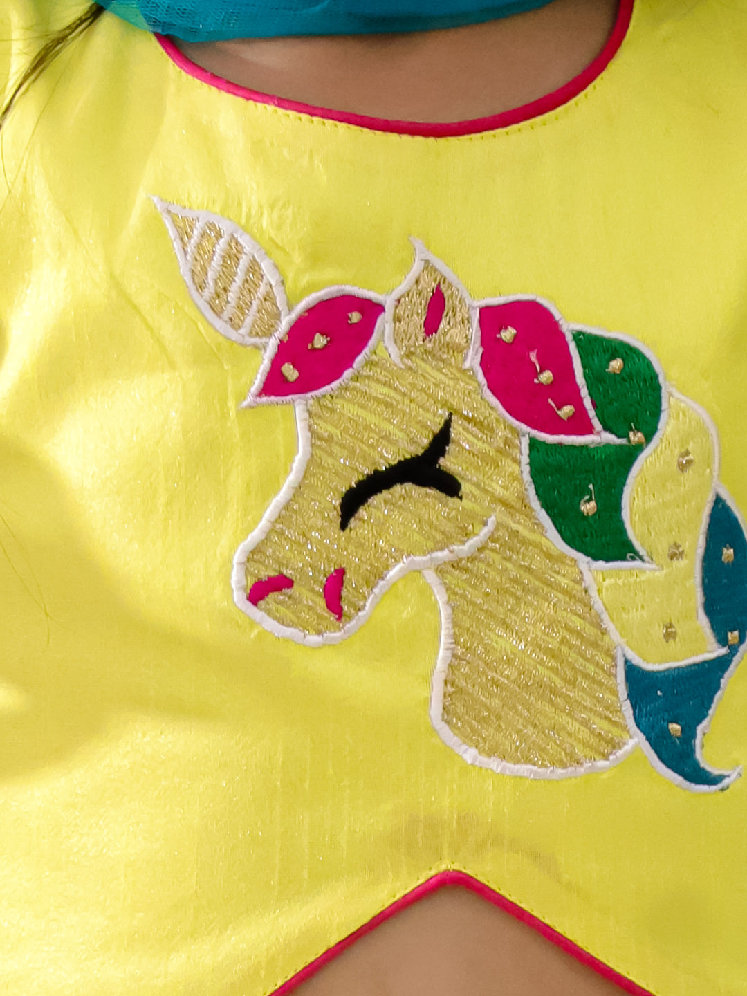 KID1 Unicorn Lehenga Choli with Dupatta Yellow