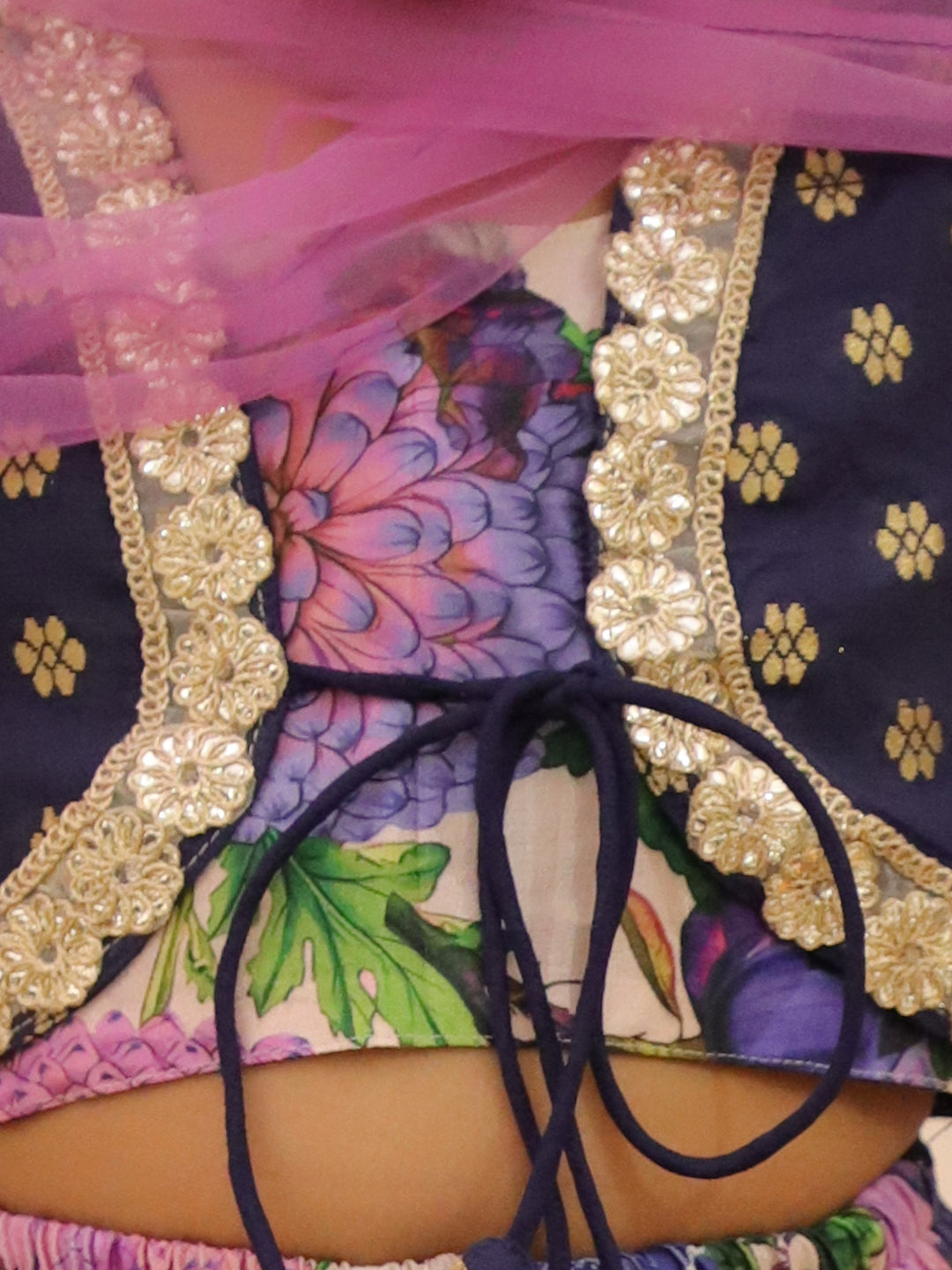 KID1 Lakshmi Rani Lehenga With Dupatta Navy