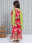KID1 Floral Top With Lehenga Dupatta Set For Girls and Flower Embroidered Kurta With Dhoti Set For Boys - Pink & Green