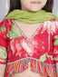 KID1 Floral Top With Lehenga Dupatta Set For Girls and Flower Embroidered Kurta With Dhoti Set For Boys - Pink & Green