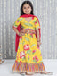 KID1 Floral Top With Lehenga Dupatta Set Yellow