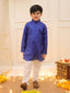 KID1 Nytara Boys Kurta Pyjama With Jacket Set Navy Blue