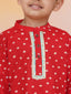 KID1 Aisha Bandhani Sharara Set For Girls With Chandaa Bandhani Kurta Pyjama For Boys - Black & Red